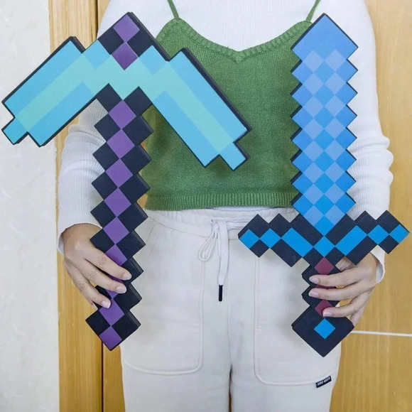 17.7''/45cm Pick Axe Sword Plush Toys  For Halloween Christmas - Picture 6 of 6